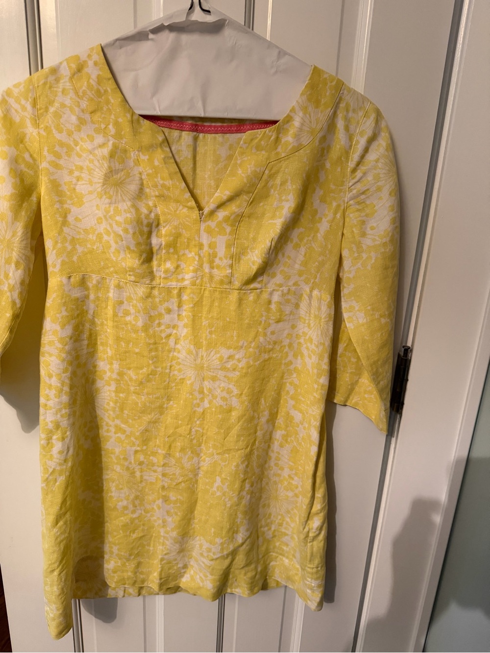 Boden Yellow Floral Linen Dress